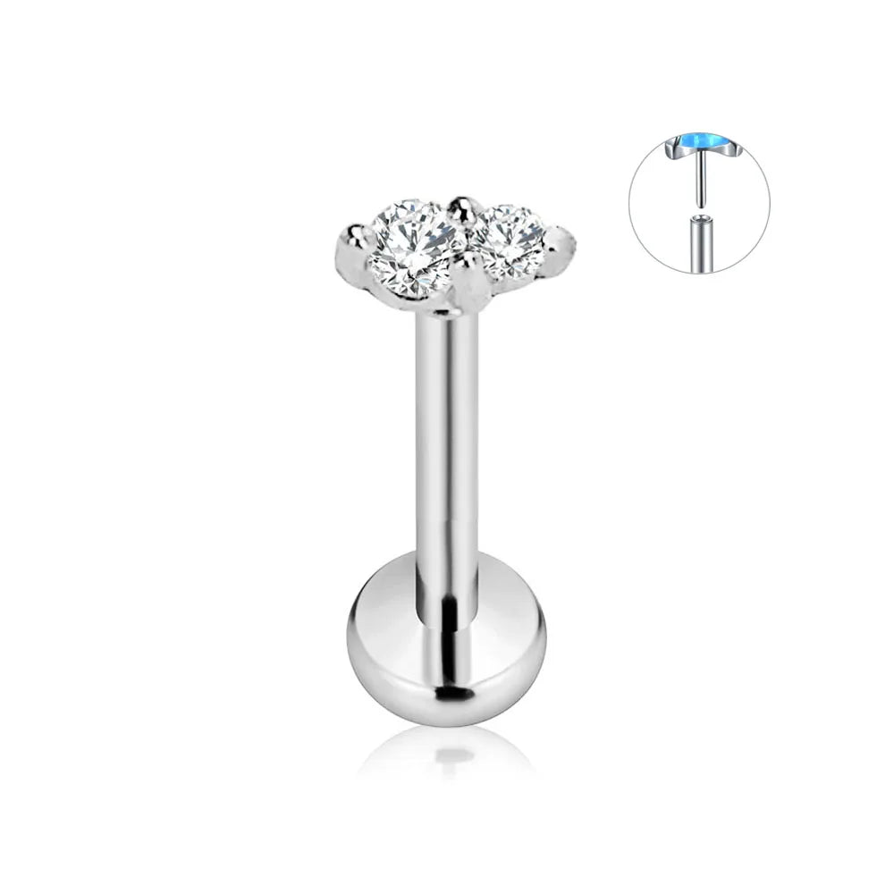 ASTM F136 G23 Titanium Flower Petals Star Heart Butterfly Threadless Piercing Pin Push in Labret Daith Conch Earring 16G 18G 20G Good Vibrations