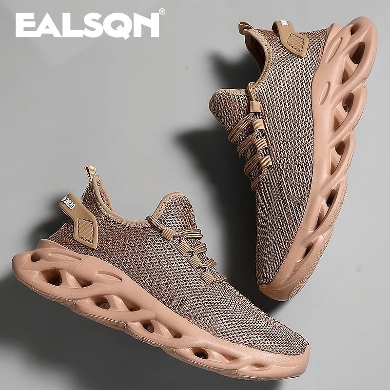 Men Sports Running Black Jogging Shoes Casual Sneakers Brown Outdoor Breathable Mesh Women Light Shock-absorption Black Tennis Good Vibrations