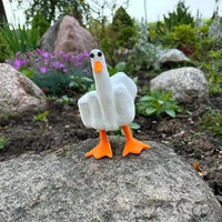 Funny Creative Duck Middle Finger Animal Gift Resin Craft Home Decoration Statue Garden Courtyard and Micro Landscape Figurines Good Vibrations