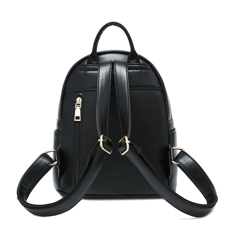 Backpack Purse For Women, Zipper Backpack With Pompom Decorate And Inner Porcket, Faux Leather Daypack Good Vibrations