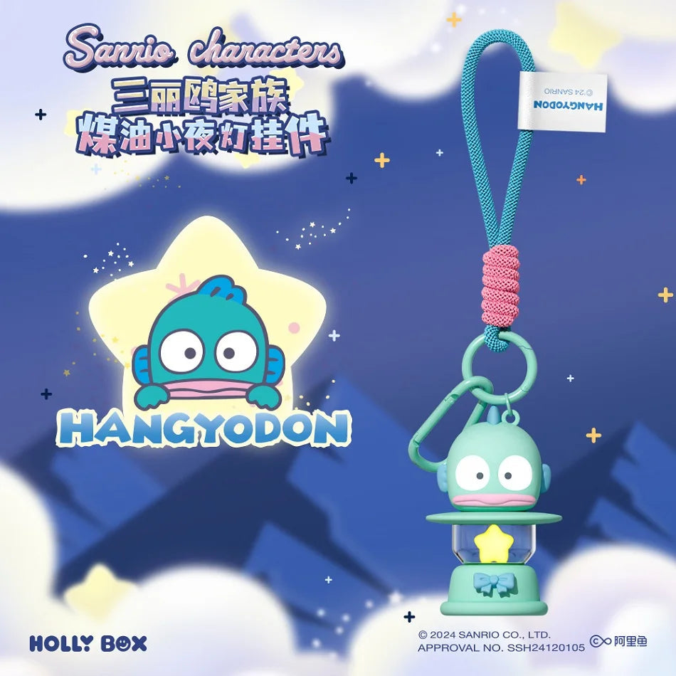 New Sanrio Night Light Pendant Toys Anime Kuromi Pochacco Cinnamoroll Melody Keychain Ornaments For Kids Christmas Present Good Vibrations