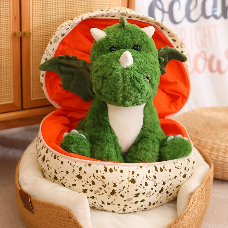 2 In 1 Dinosaur Plush Green Baby Dino In A Dragon Egg Stuffed Toy Cute Hugging Sleeping Doll Christmas Halloween Gifts For Gifts Good Vibrations