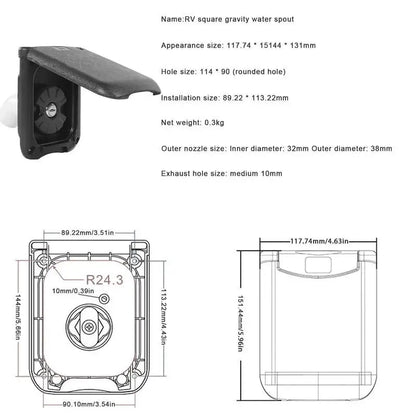 Camper Gravity Water Inlet With Magnetic Cover RV Fresh Water Fill Hatch Inlet Filter Lockable RV Water Inlet Cover Trailer Tank Good Vibrations