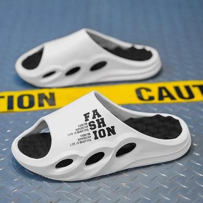 Men Fashion Massage Slippers Indoor/Outdoor Sandals Beach Flip Flop Thick Sole Male Slides Summer Non-Slip Men Shower Slippers Good Vibrations