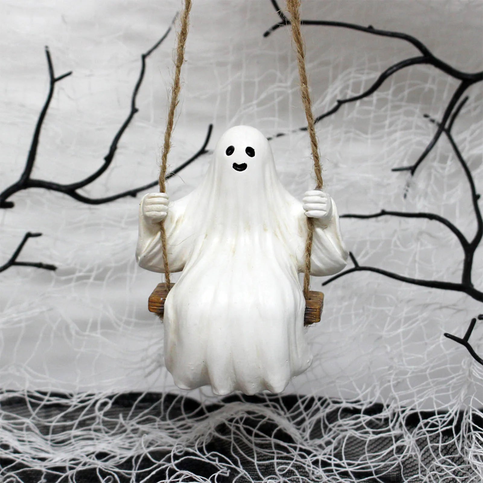 Halloween Decorations Ghost Figurines Halloween Ghost Hanging Ornament for Halloween Holiday Parties Decor Good Vibrations