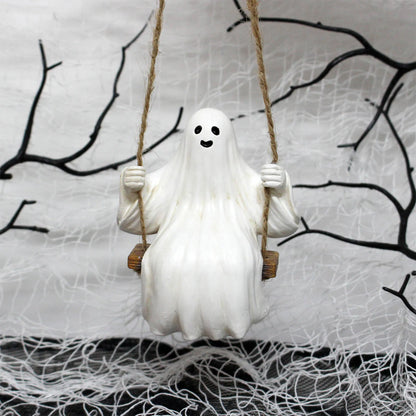 Halloween Decorations Ghost Figurines Halloween Ghost Hanging Ornament for Halloween Holiday Parties Decor Good Vibrations