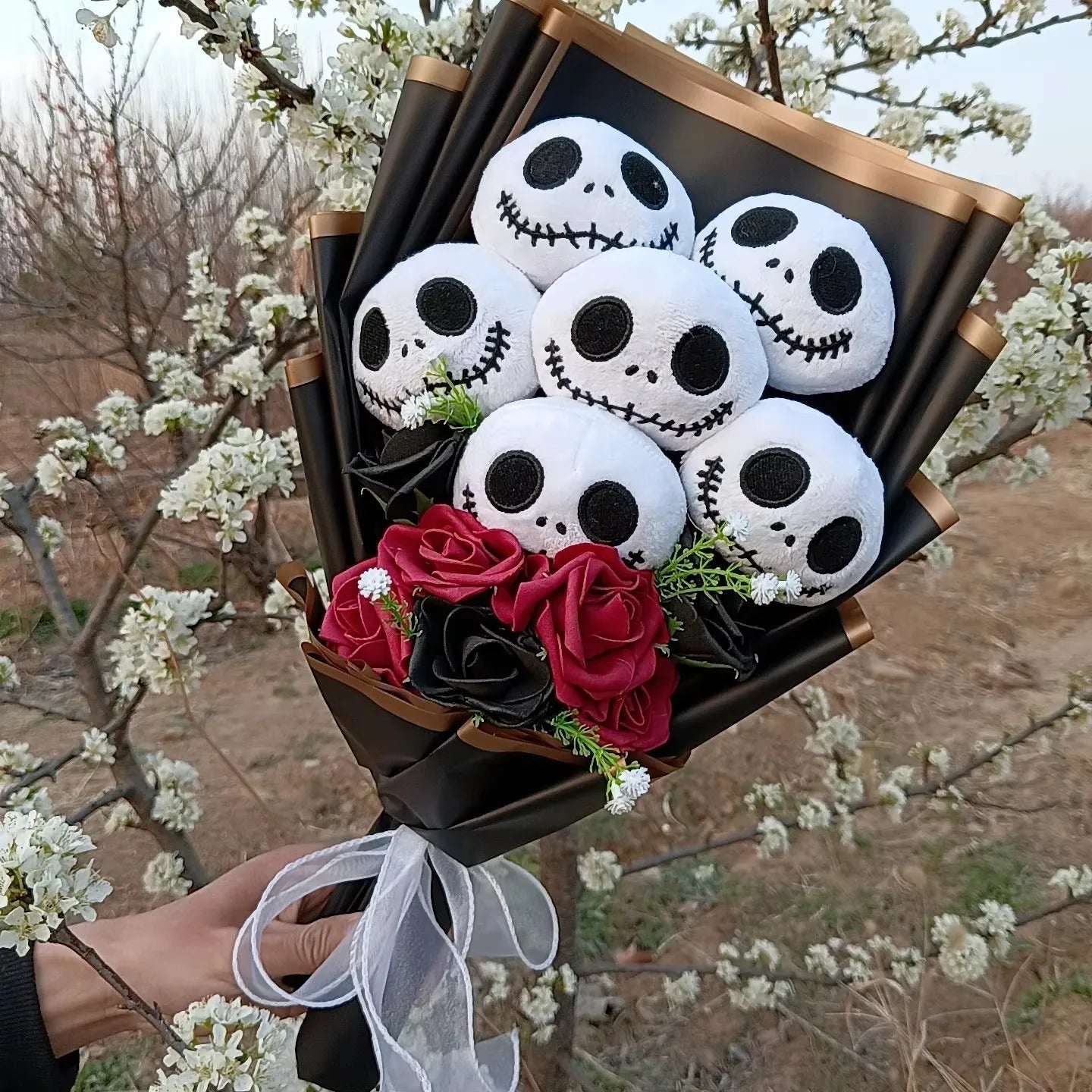 Movie The Nightmare Before Christmas Jack Skellington Creativity Bouquet Funny Skull Birthday Valentine'S Halloween Gifts Good Vibrations