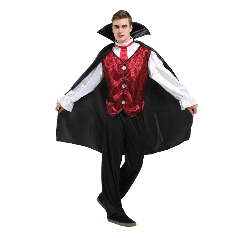 Halloween Vampire Costume Set Adult Cosplay Prop Costume Retro Cloak Celebration Dress Up Good Vibrations