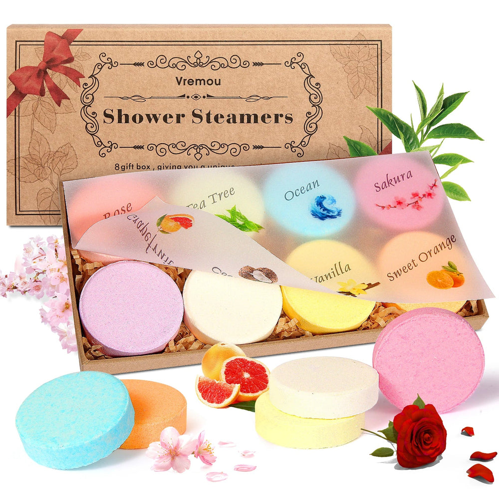 Shower Steamers Aromatherapy -8 Pack, Mothers Day Gifts for Mom, Birthday Gifts for Women Wife Teen Girls, Natural Essential Oil Good Vibrations Adult Super Store