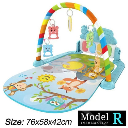 Baby Fitness Stand Music Play Gym Activity Toys Newborn Piano Crawling Blanket Pedal Game Pad Early Education 0-36 Months Gifts Good Vibrations