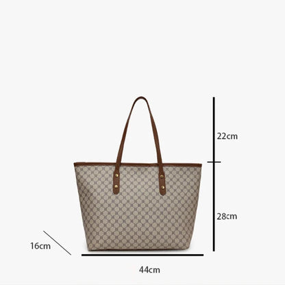 Large Capacity Shoulder Bag Women's PU Leather Handbag for Commuting and Casual Use Versatile Tote Bag Good Vibrations