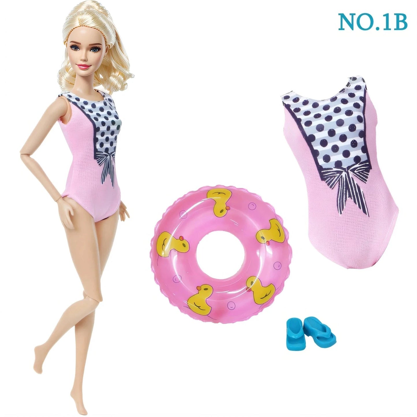 Doll Swimwear Ba Doll Bie 1/6 Summer Lifebuoy Rings Bikini Slipper Chair Beach Clothes 11.5 Inch Doll 30cm Accessories Good Vibrations