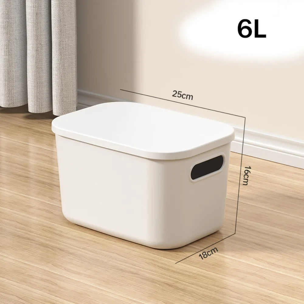 New Home Container Stackable Storage Box Organizer Container With Lid Cover Plastic Good Vibrations