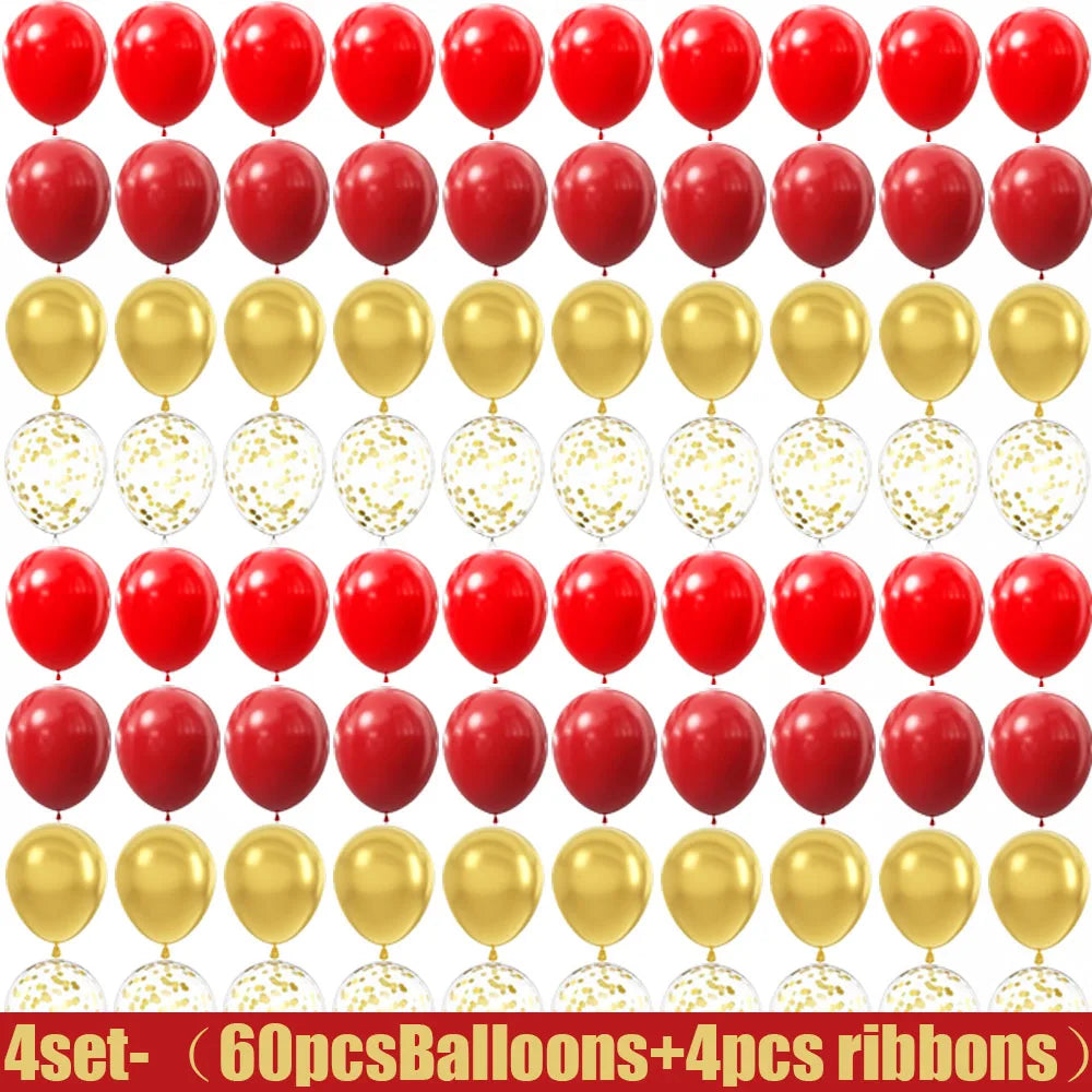 15-150 wedding themed decorations with red and gold latex balloons, suitable for birthdays, weddings, and home decor Good Vibrations