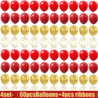 15-150 wedding themed decorations with red and gold latex balloons, suitable for birthdays, weddings, and home decor Good Vibrations