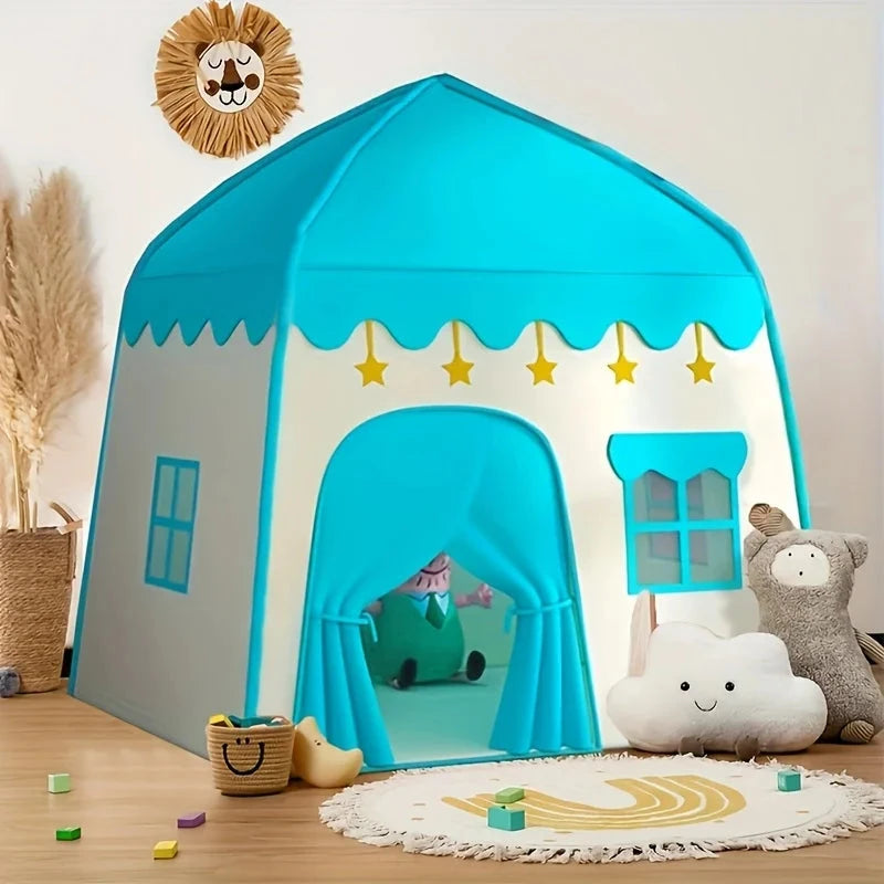 Children Flower Princess Castle Play Tent Foldable Indoor Outdoor Toy House Gift for Girls Boys Birthday Party Playtime Fun Good Vibrations