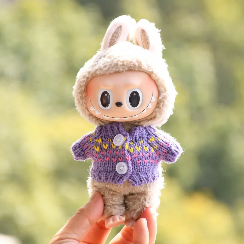 17cm Cute Mini Plush Doll'S Clothes Outfit Accessories For Korea Kpop Exo Labubu Idol Dolls Sweater Clothing DIY Kids Girl Gift Good Vibrations
