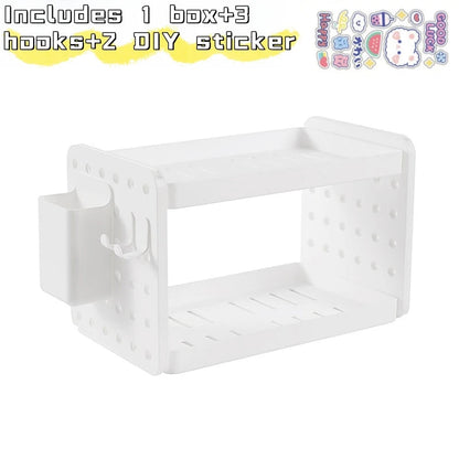 Multi-functional 3-tier Desktop Organizer, Desktop Shelf, Hole Board, Pen Holder Office Desk Organizer, Desk Desk Organizer Good Vibrations