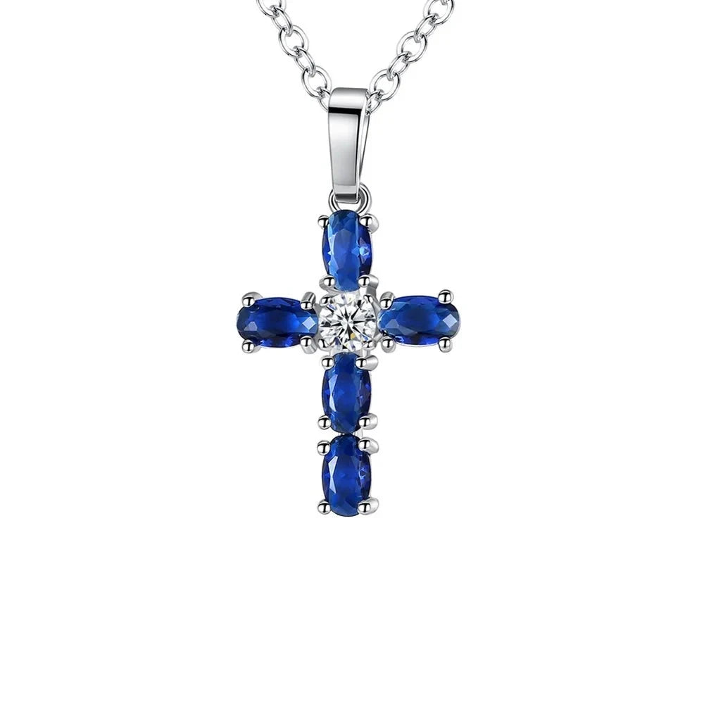 Aesthetic Cross Necklace for Women Charming Zirconia Trendy Party Accessories Personalized Female Jewelry Wholesale Bulk Good Vibrations