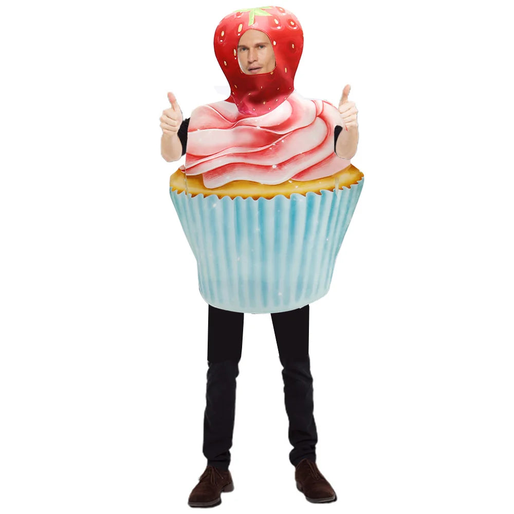 Halloween Outfits Costume Women Funny Delicious Food Clothing Cosplay Apparel Accessories For Birthday Party Cake Costume Good Vibrations