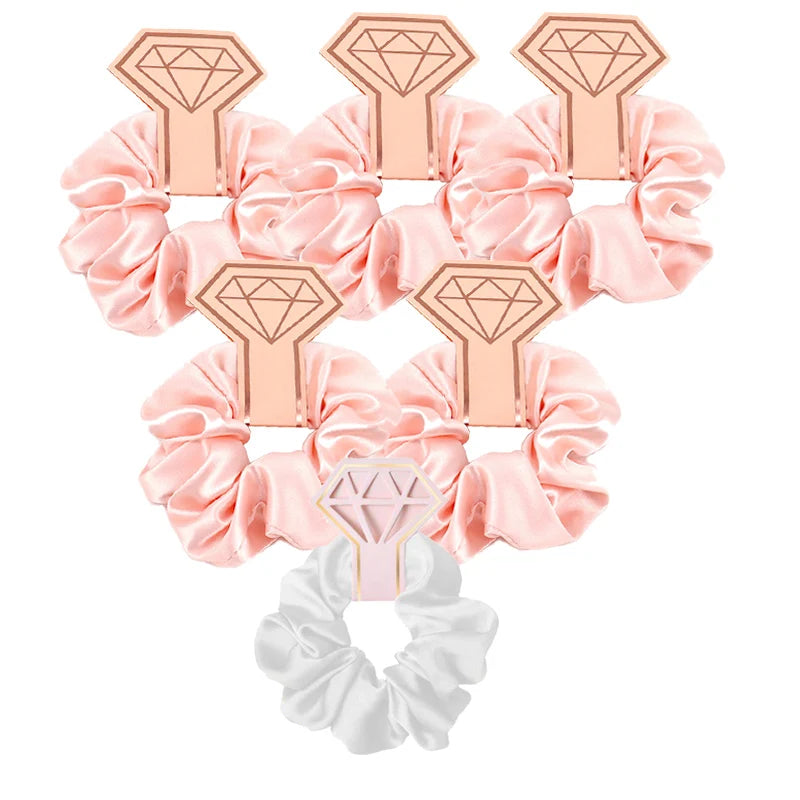 12/6pcs Wedding Bridesmaid Gifts Bridesmaid Hair Ties Scrunchies Heart Shaped Sunglasses Bachelorette Hen Party Bridal Favors Good Vibrations