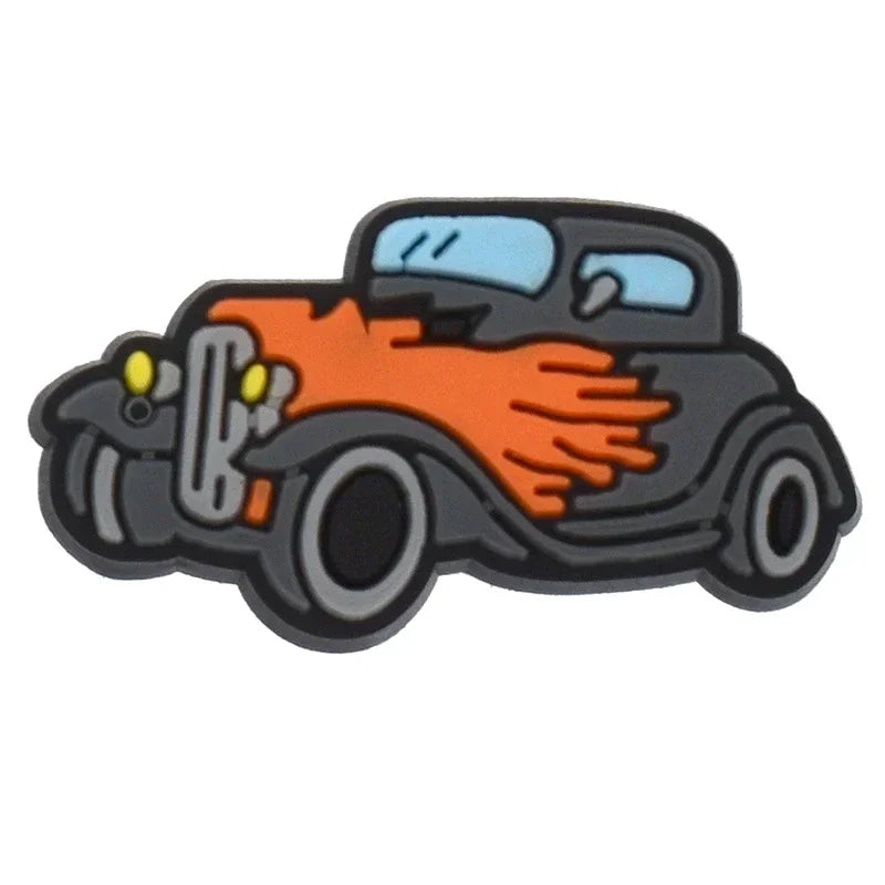 Shoe Charms for Crocs Accessories
 Sports Car Shoes Charm for Croc Decorations Pins Men Accessory Jeans Woman Clogs Clips Badges Good Vibrations