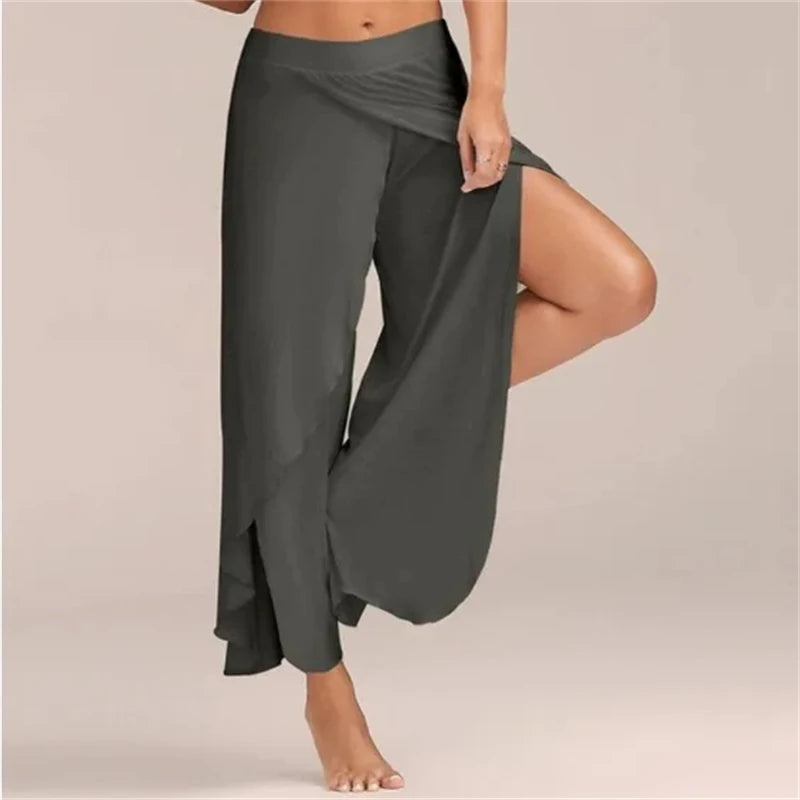 Women's Pants Sexy Crossover Sexy Wide-legged Yoga Pants Good Vibrations