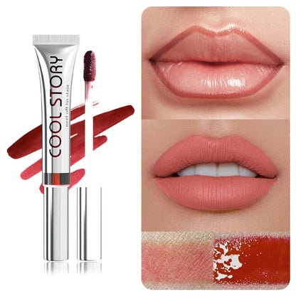 coolstory9 color tearing lip glaze matte long lasting color retention peelable lip liner lipstick non-stick cup lip color Good Vibrations