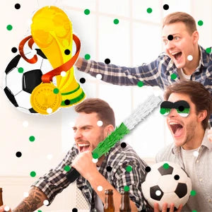 Soccer Ball Pinata, 4 Pcs Soccer Pinatas Bundle - 15.1''Soccer Theme Piñata,Soccer Party Pinata Stick&Games Blindfold etc Good Vibrations