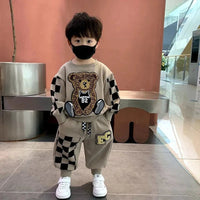 Children Baby Fashion Hoodies Boys Girls Clothing Sets Spring and Autumn Kids Long Sleeve Sweatshirt+Pants Casual Outfit Good Vibrations