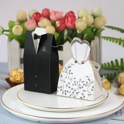 Wedding Gift Bag Bride and Groom Candy Box DIY with Ribbon Wedding Decorations Souvenir Party Supplies Good Vibrations