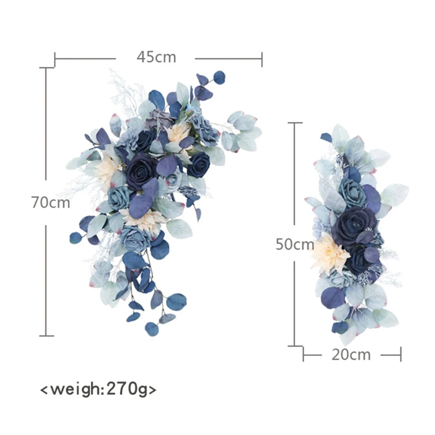 Large 2Pcs Artificial Flower Swag Floral Swag Garland Wedding Arch Flowers Kit for Sign Rustic Artificial Floral Swag Arch Decor Good Vibrations