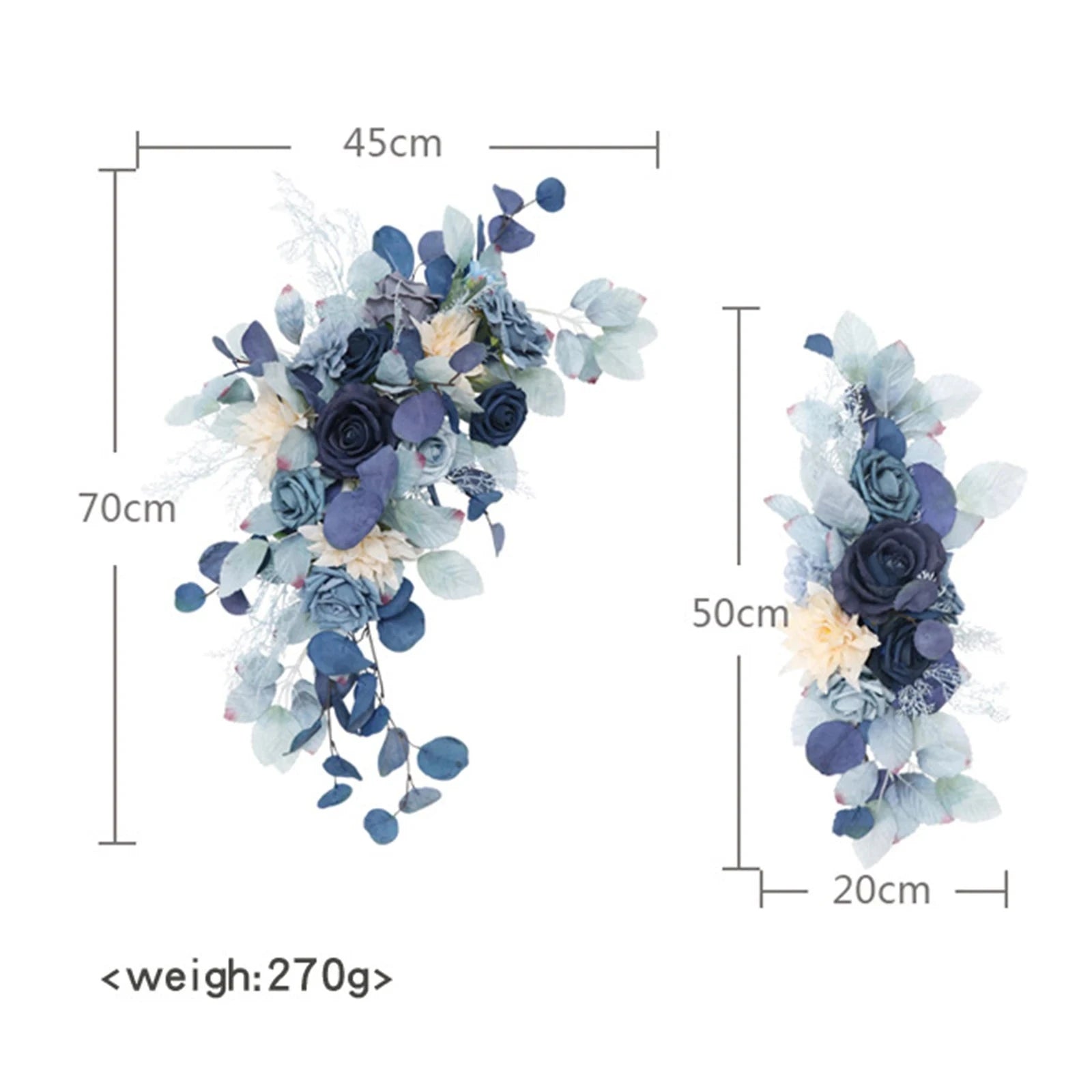 Large 2Pcs Artificial Flower Swag Floral Swag Garland Wedding Arch Flowers Kit for Sign Rustic Artificial Floral Swag Arch Decor Good Vibrations