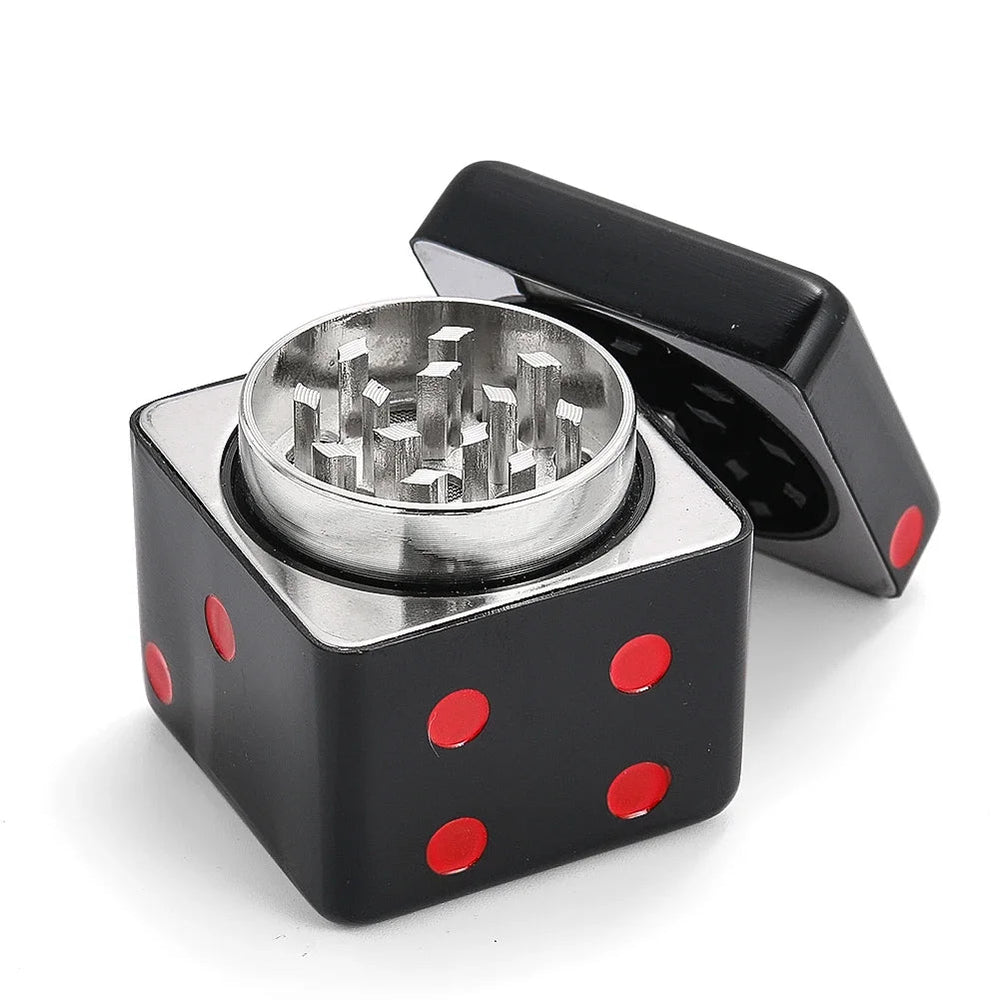 Metal Dice Herb Grinder 3-Layer Spice Mill Crusher Pepper Herbal Cutting Smoking Accessories Creative Gadgets for Outdoor Use Good Vibrations Adult Super Store