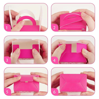 12 Pink Doll Gift Boxes Goodie Bag + 12 Heart Shaped Sunglass Pink Princess Girls Boxes for Birthday Bachelorette Party Favor Good Vibrations