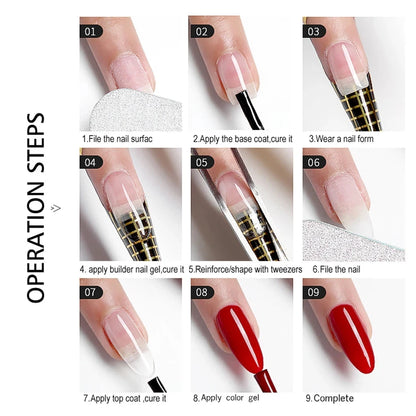 CHUNSHU 6 IN 1 Extension UV Gel Polish In A bottle Builder Nail Gel Rubber Base Coat Semi Permanent Nails Art Self-leveling 15ML Good Vibrations