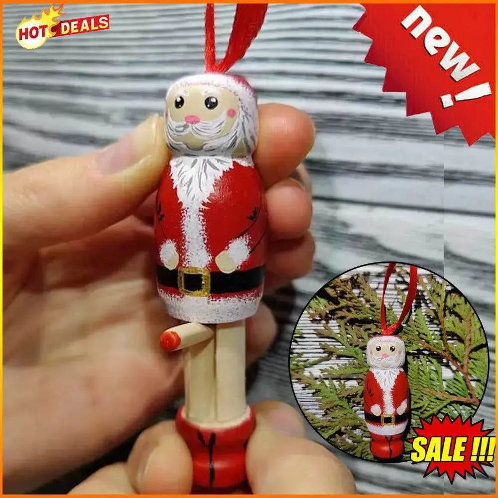 Christmas Wood Novel Holiday Hanging Party Decors Funny Santa Ornament Christmas Tree Decoration Good Vibrations