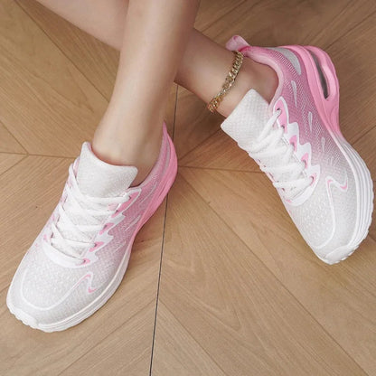 2025 Sports Shoes Women's Walking Shoes Comfortable and Fashionable Cushion Mesh Breathable Tennis Color Blocked Sports Shoes Good Vibrations