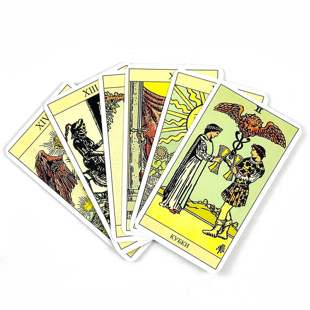 Russian Tarot Cards 78 Tarot Deck With Paper Guidebook,Classic Design For Beginners & Pros, Ideal For Divination, Meditation