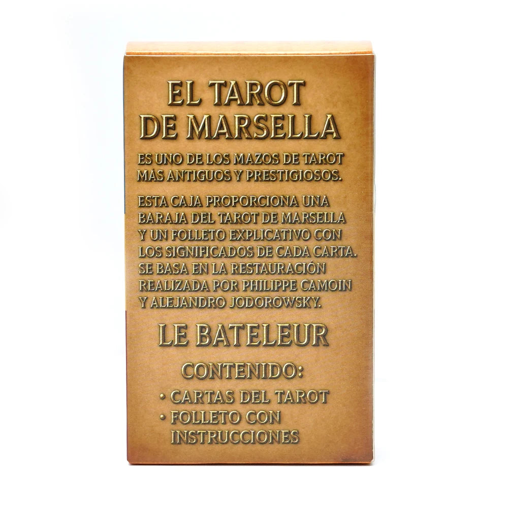 Spanish Marseille Tarot Deck Classic 78 Card Tarot Cards with Meanings Illustrated Guide Traditional European Fortune Telling Di Good Vibrations