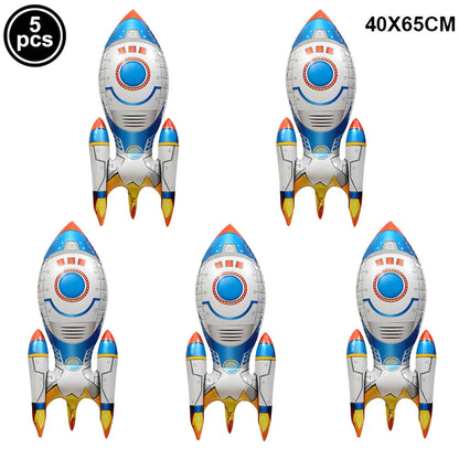 4D Standing Astronaut Spaceman Balloons Rocket Foil Balloons Kids Toys Baby Shower Outer Space Themed Birthday Party Decorations Good Vibrations