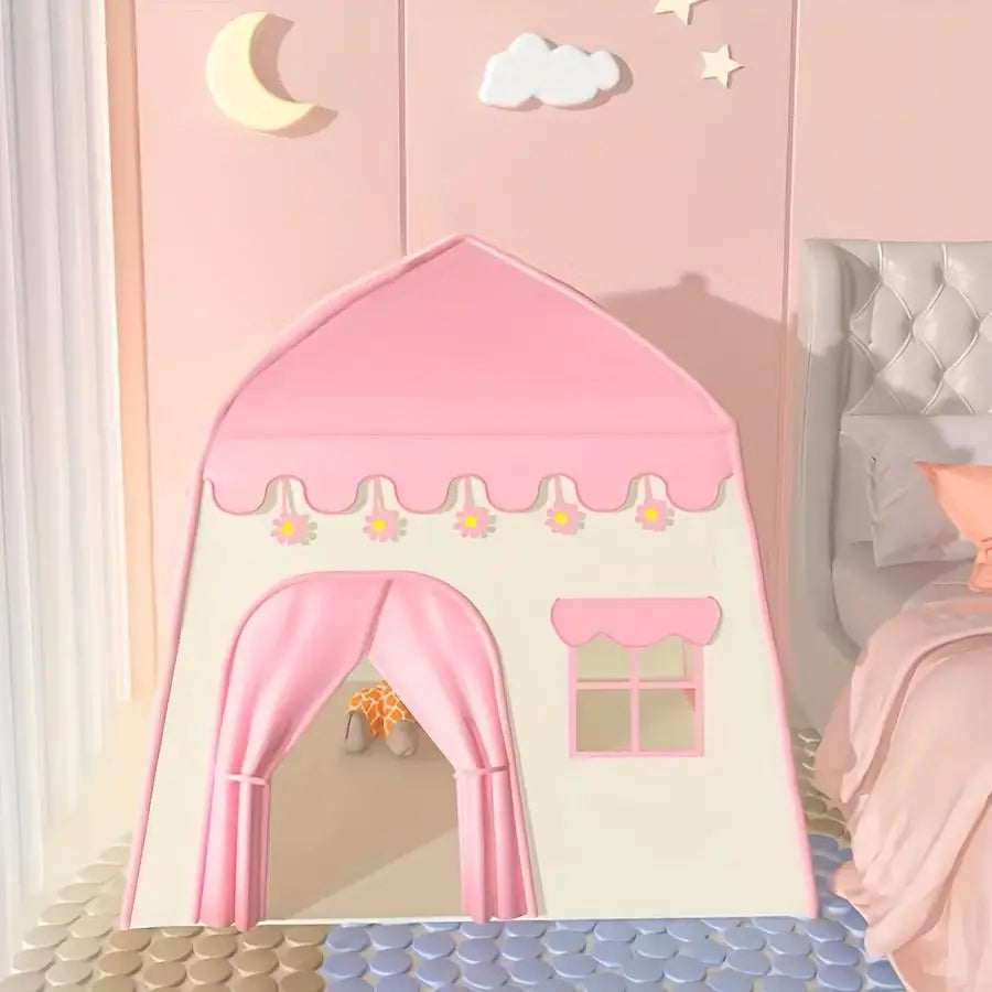 Princess children's tent. A role-playing themed playhouse in pink and blue, suitable for both indoor and outdoor use. Good Vibrations