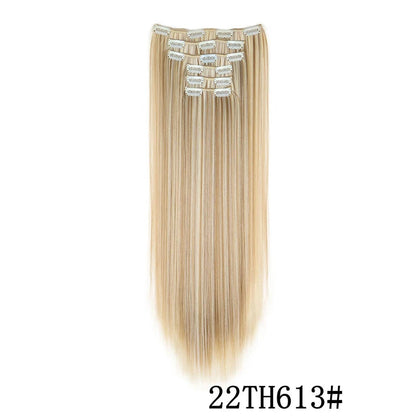 Synthetic Clips in Hair Extensions Long Straight Hairstyle Blonde Black Hairpieces Heat Resistant False Hair Daily Use Good Vibrations