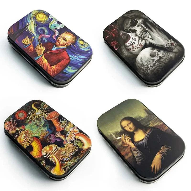 Tinplate Cigarette Case Tobacco Storage Box Humidor Rolling Paper Box Jewelry Candy Coin Key Organizer Flip Gifts Sealed Good Vibrations Adult Super Store