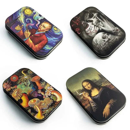 Tinplate Cigarette Case Tobacco Storage Box Humidor Rolling Paper Box Jewelry Candy Coin Key Organizer Flip Gifts Sealed Good Vibrations Adult Super Store