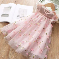 Summer New Floral Baby Girl Princess Dress, Wedding Party Children'S Clothing Good Vibrations