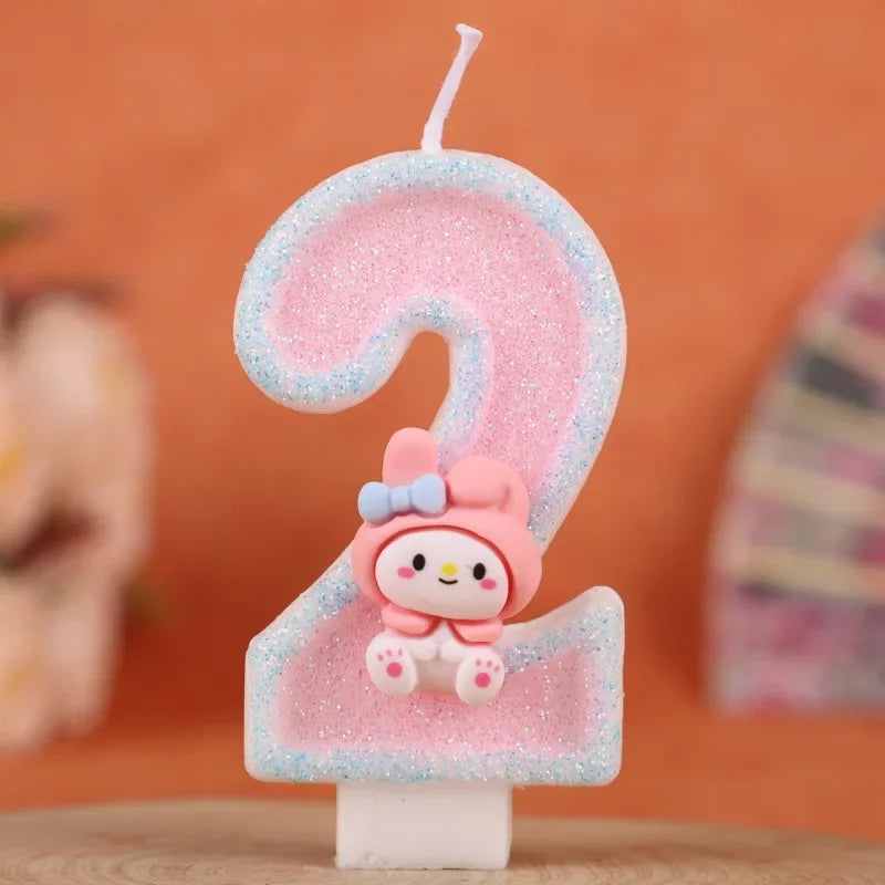 My Melody Birthday Candle Sanrio number Candles Birthday Cake Decoration Anniversary Party Candles Scene decoration supplies Good Vibrations