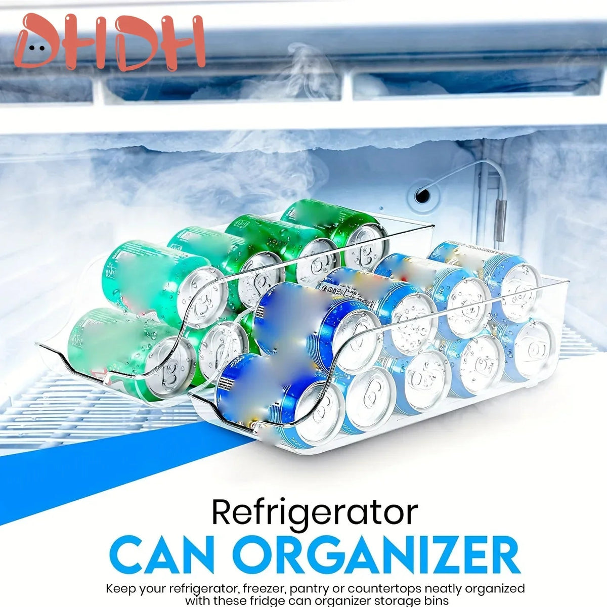 Refrigerator Storage Box Fridge Organizer Kitchen Storage Cans Soda Cans Storage Cans Basket Storage Containers Pantry Organizer Good Vibrations