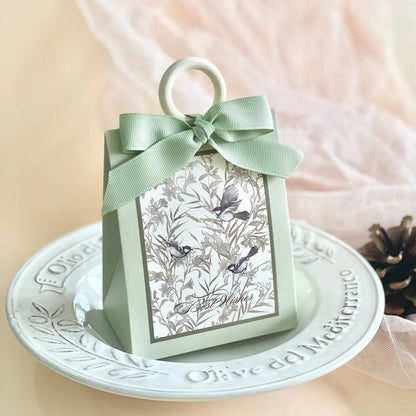 DIY Favors Birthday Party Jelwery Gift Packing Box Flowers Birds and Forest Wedding Candy Box with Wooden Ring Empty Paper Boxes Good Vibrations