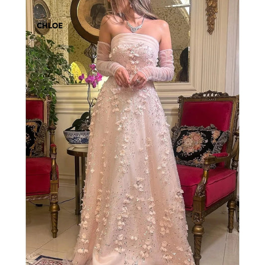 Off-shoulder Evening Dresses Woman Elegant Luxury 2025 Dresses for Special Occasions Custom Made Line A Short Sleeve Robe Soiree Good Vibrations